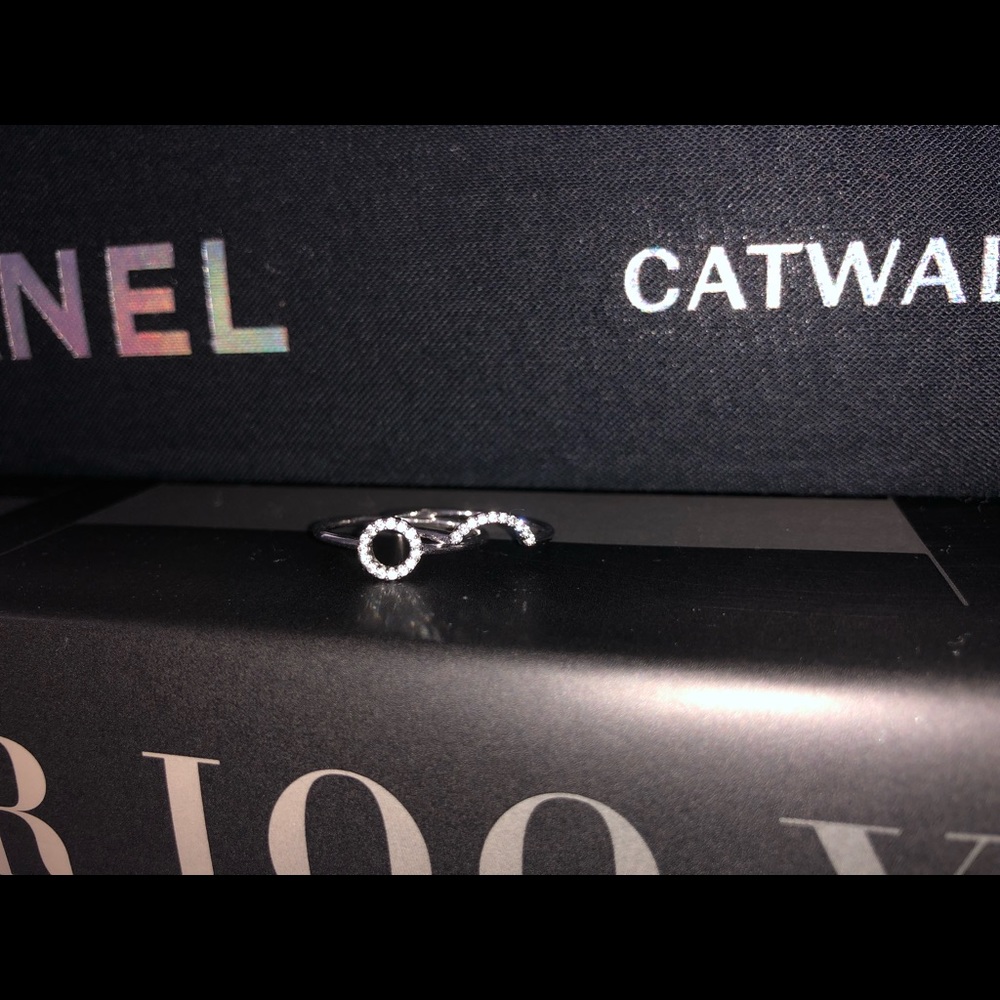 Two (2) Dainty Pave Rings